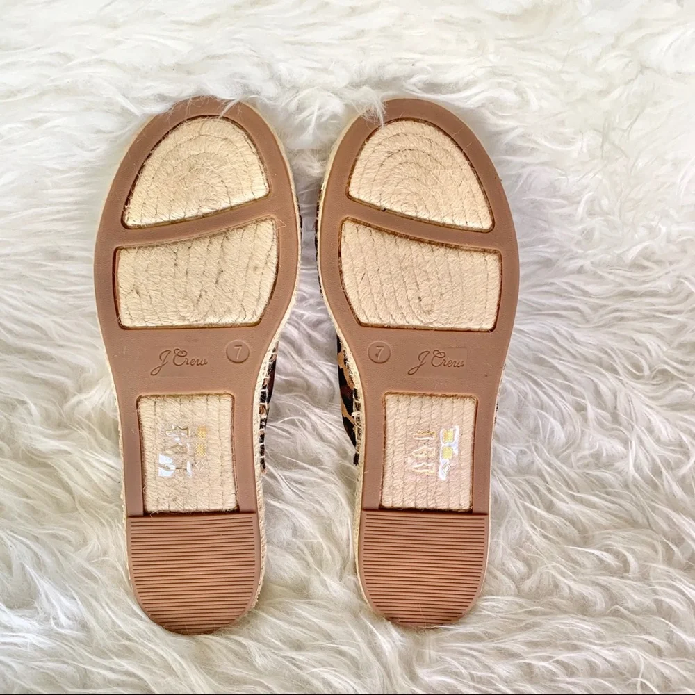 J.crew leopard canvas twisted knot espadrilles